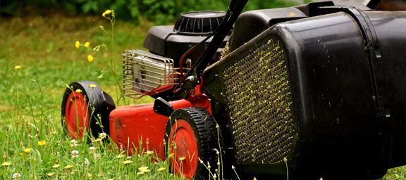 Lawnmower with a 2 stroke engine